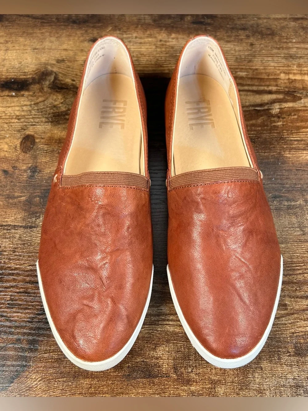 Frye Leather Loafers Melanie Flats Slip On Brown Casual Shoes Women's 10